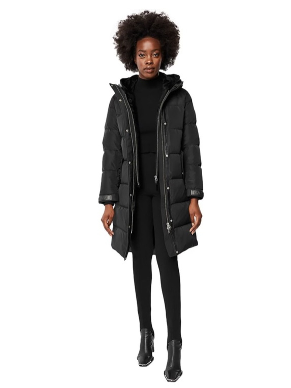 NWOT Mackage LUISA Long Hooded Puffer Coat With Zip Out Shearling Jacket XS